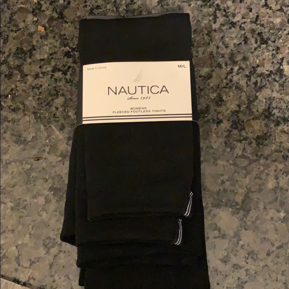 Nautica fleeced footless tights
